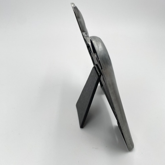 Vintage‎ Pewter Cat Photo Frame Tabletop Display with Bell and Kitten Picture - Picture 2 of 10